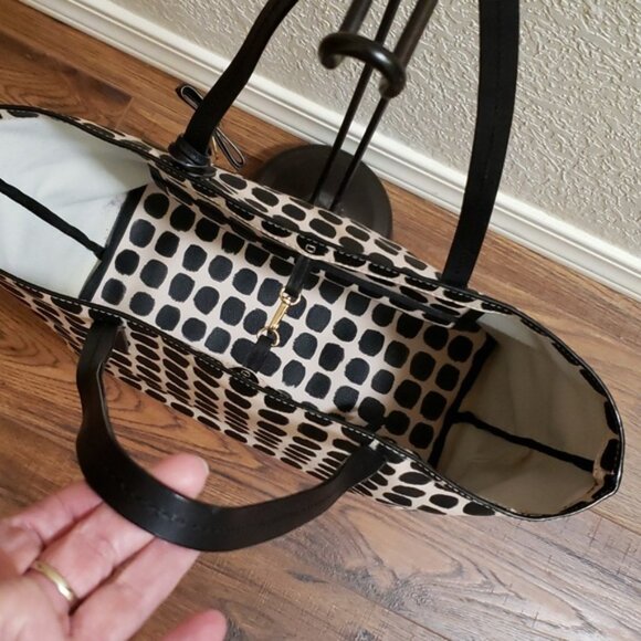 KATE SPADE NEW YOUR HAWTHORNE LANE RYAN BLACK/CREAM TOTE BAG - Picture 5 of 13